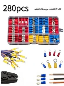 280pcs Cold-pressed Terminal Kit, Boxed Terminal - Multicolor - View 1