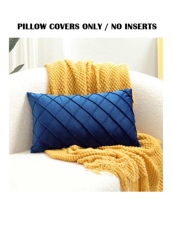 1pc Plain Pintuck Cushion Cover Without Filler SHEIN USA