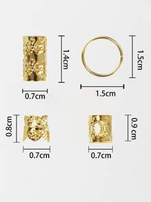 80入組頭髮編織環套裝,頭髮裝飾用品配件適合女士和女孩,可調節 - 金色 - 查看 6