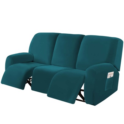 3 Seater Recliner Sofa Covers Reclining Couch Slipcovers 8 Pieces Velvet Stretch 3 Cushion Furniture Protector For Dogs Pets