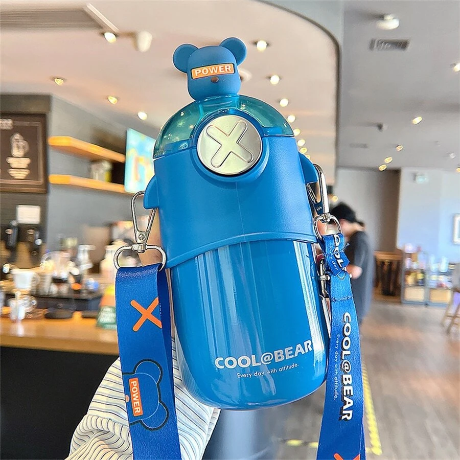 316 Stainless Steel Children's Large Capacity Insulated Water Bottle - Blue - View 1