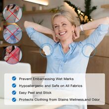 10pcs Disposable Ultra Thin Sweat-absorbing Underarm Pads For Sport And Outdoor Activities - White - View 2