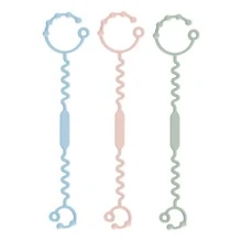 3 Stücke/Set Silikonspielzeug Leine Sicherheitsriemen, Kinderwagenkette für Säuglinge, Hochstuhl, Autositz, Babyfütterungstablett, geeignet für Babys und Mädchen