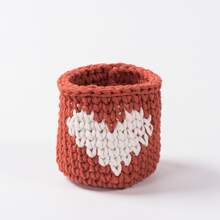 紅色的簡約風圓編織播種機包適用於植物 - 紅色 - 查看 1