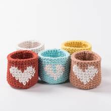 紅色的簡約風圓編織播種機包適用於植物 - 紅色 - 查看 2