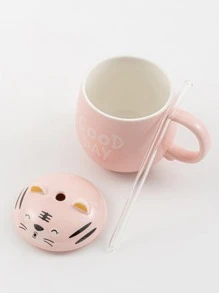 1套粉色老虎卡通吸管杯返校 - 粉色 - 查看 3