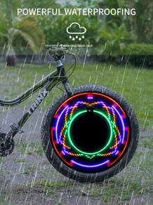 1入組自行車車輪燈,LED防水輪胎燈帶32和30圖案,合適的適用於山自行車/電動自行車 - 彩色 - 查看 3