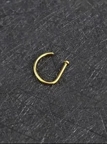 1入組時尚不銹鋼非穿刺鼻夾適合女士 - 金黃色 - 查看 4