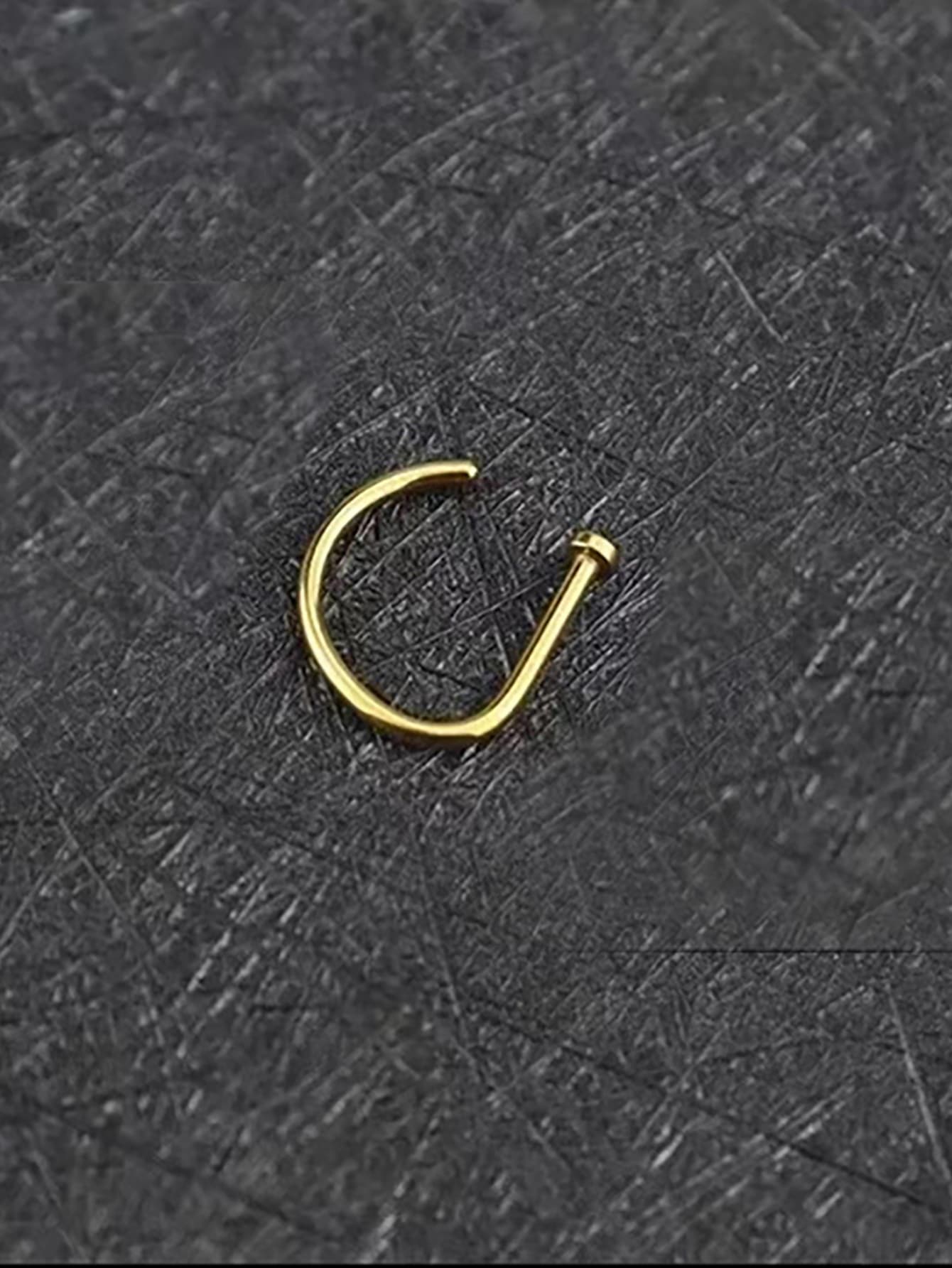 1入組時尚不銹鋼非穿刺鼻夾適合女士 - 金黃色 - 查看 4