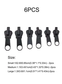 6pcs Multifunctional Zipper Pulls Instant Fixer Clothing Sewing Accessories - Black - View 2