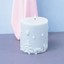 1入組小小鹿形狀蠟燭矽膠模具 - 白色 - 查看 5