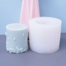 1入組小小鹿形狀蠟燭矽膠模具 - 白色 - 查看 4