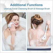 IIFONII Body Scrubber Shower Brush with Long Handle Electric Bath Brush Back - Blue - View 2