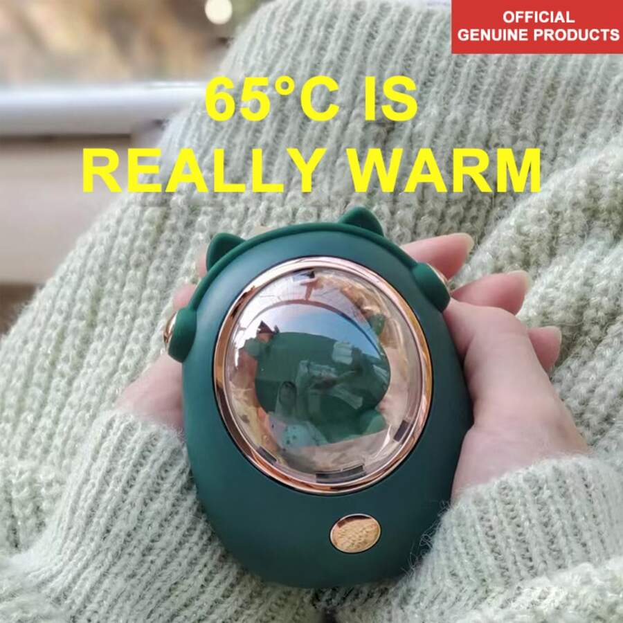 1入組可愛&創意手持可充電暖手寶 - 綠色 - 查看 1