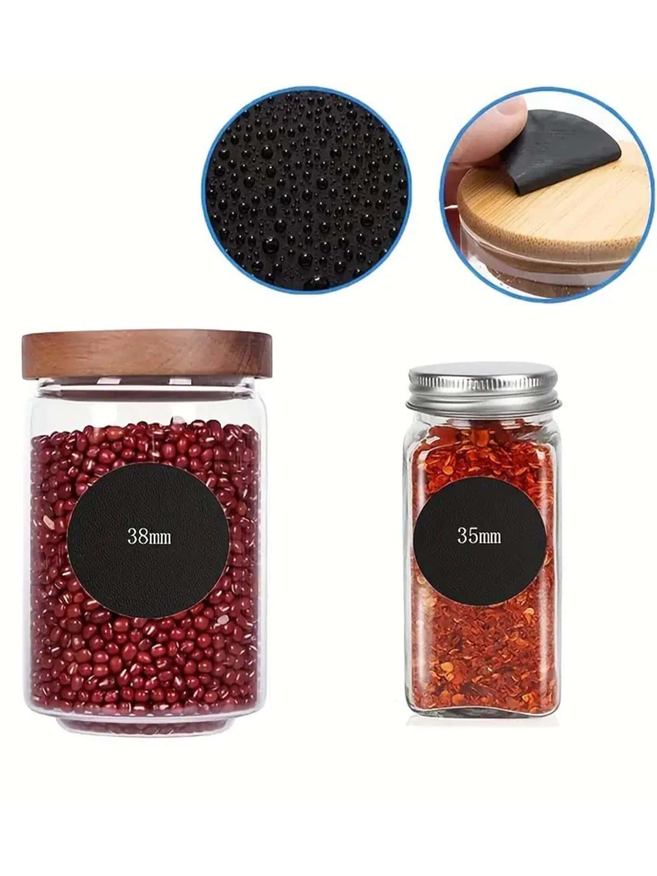 200Pcs/Set 10 Sheets Premium Chalkboard Labels, Chalkboard Jar Labels