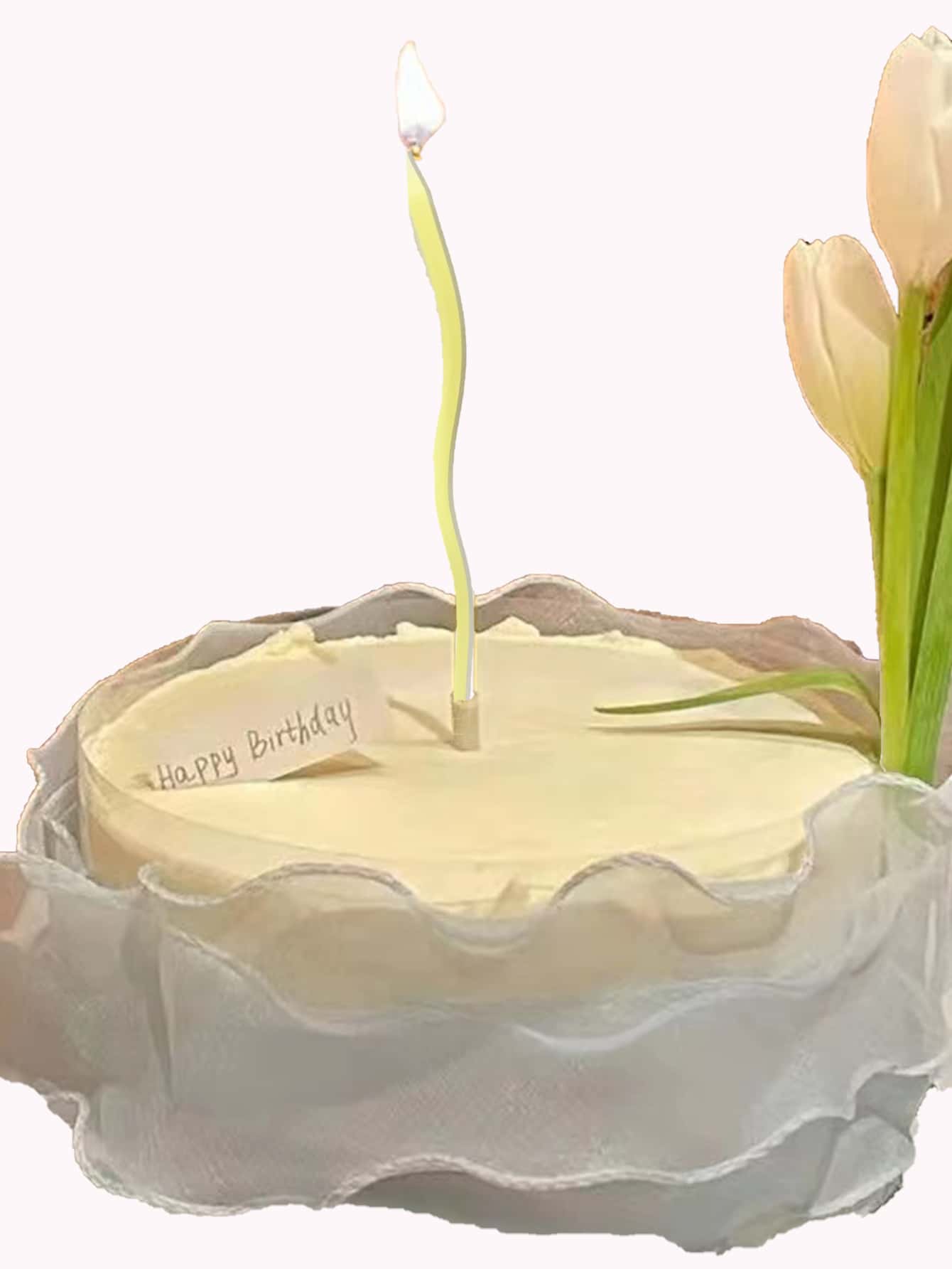 6pcs Macaron Shaped Curved Twisted Birthday Party Candles Back To School Valentine Day - Multicolor - View 3