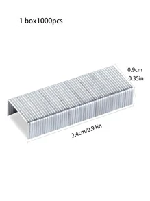 1盒通用型 10 號訂書機訂書釘 - 銀色 - 查看 5