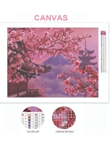 鑽石刺繡山水照片水鑽充分日本水鑽繪畫櫻花家庭裝飾 - 彩色 - 查看 2