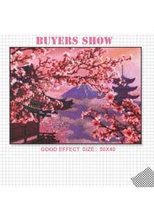 鑽石刺繡山水照片水鑽充分日本水鑽繪畫櫻花家庭裝飾 - 彩色 - 查看 5
