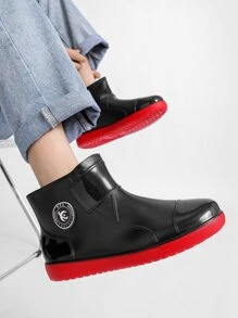 男士時尚雨鞋適用於戶外運動,垂釣,和合適的適用於四,帶高跟鞋和大尺寸可用 - 紅色 - 查看 9