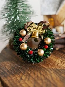 1pc Christmas Mini Wreath House Decoration For Cake Micro Landscape - Multicolor - View 1
