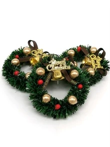 1pc Christmas Mini Wreath House Decoration For Cake Micro Landscape - Multicolor - View 2