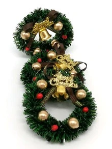 1pc Christmas Mini Wreath House Decoration For Cake Micro Landscape - Multicolor - View 3