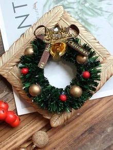 1pc Christmas Mini Wreath House Decoration For Cake Micro Landscape - Multicolor - View 4