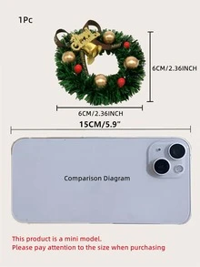 1pc Christmas Mini Wreath House Decoration For Cake Micro Landscape - Multicolor - View 5