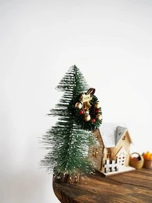 1pc Christmas Mini Wreath House Decoration For Cake Micro Landscape - Multicolor - View 7