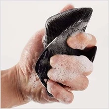 Siliconne Body Scrubber, Exfoliating Loofah Brush for Clean Skin, Lather Boosting - 黑色 - 查看 3