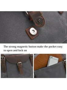 Oversized Travel Duffel Bag Waterproof Canvas Genuine Leather Weekend Bag Weekender Overnight Carryon Hand Bag - Xám - Xem 6