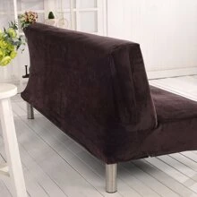 Velvet Futon Slipcovers Stretch Folding Sofa Bed Cover with Elastic Bottom - 咖啡棕 - 查看 4