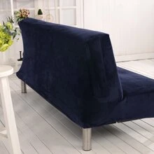 Velvet Futon Slipcovers Stretch Folding Sofa Bed Cover with Elastic Bottom - Navy Blue - View 3
