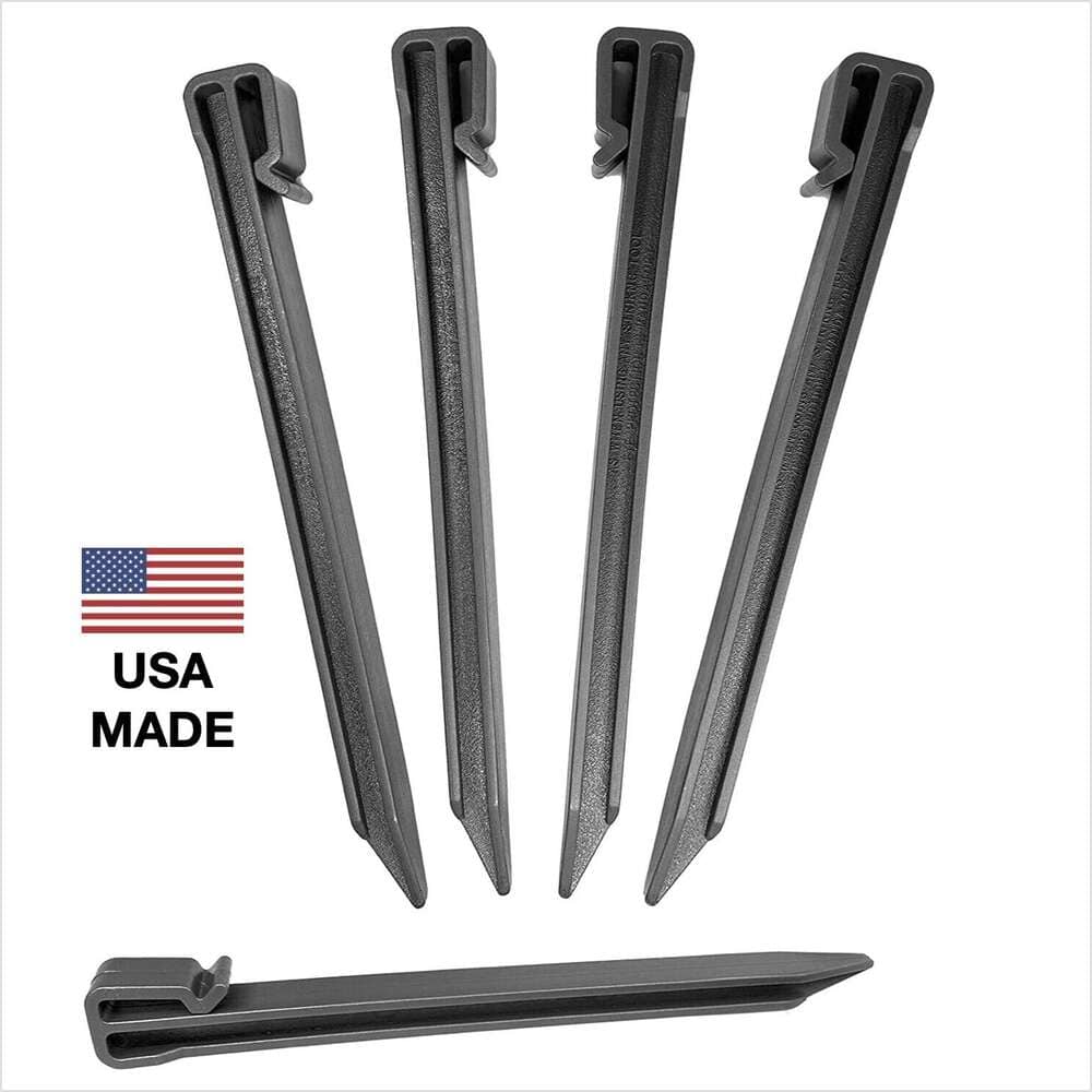 Black Anchor Edging Spikes Stakes Outdoor Landscape Garden Lawn Border - Schwarz - Übersicht 1