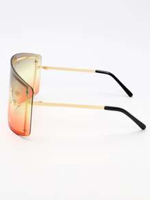 1pc Oversized Rimless Fashionable Y2k Futuristic Fashion Glasses Street Shades Beach Accessories Beach Accessories For Women Glasses Shades Basics Fall Winter Women Outfits Clothes Business Casual Gifts For Summer Beach Vacation,Outdoor,Travel - Multicolor - View 3