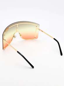 1pc Oversized Rimless Fashionable Y2k Futuristic Fashion Glasses Street Shades Beach Accessories Beach Accessories For Women Glasses Shades Basics Fall Winter Women Outfits Clothes Business Casual Gifts For Summer Beach Vacation,Outdoor,Travel - Multicolor - View 4