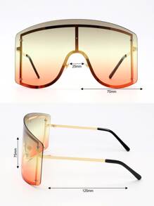 1pc Oversized Rimless Fashionable Y2k Futuristic Fashion Glasses Street Shades Beach Accessories Beach Accessories For Women Glasses Shades Basics Fall Winter Women Outfits Clothes Business Casual Gifts For Summer Beach Vacation,Outdoor,Travel - Multicolor - View 2