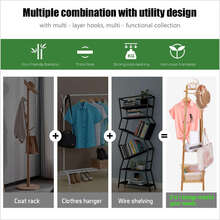 Sturdy Floor Wood Clothes Boxes Hat Coat Rack Corner Tree Bedroom Home - Brown - View 7