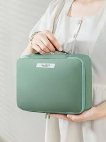 1pc Green Multi-Function Large Capacity Makeup Bag For Women Girls Storage Makeup Organizer Makeup Case - Green - View 3