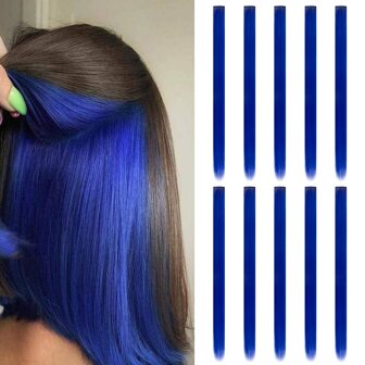 10 st/set färgglada klipp-in-hårförlängningar, syntetiska livfulla hårförlängningar för kvinnor, lämpliga för musikfestivaler, halloweenfester
