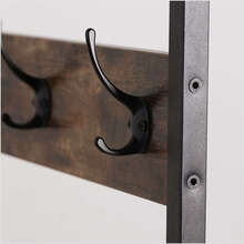 Freestanding ENTtry Coat Stand Hall Tree Shoe Rack Scarf Bag Hanger Open Wardrobe - màu đen - Xem 8