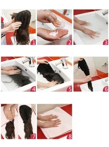 3入組女性發片,長款直筒隱形接髮夾,頭髮,隱藏&無痕