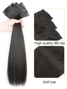 3入組女性發片,長款直筒隱形接髮夾,頭髮,隱藏&無痕