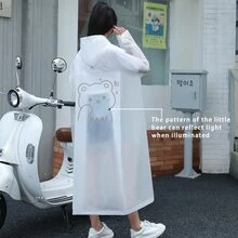 Fashionable Reflective Raincoat, Hiking Raincoat, Safety Raincoat - White - View 2