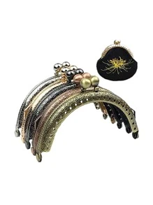 5入組復古壓花金屬皮夾邊框零錢包DIY包配件 - 彩色 - 查看 1