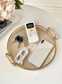 1 件带手柄不锈钢托盘、厨房、圣诞礼物 - 香檳色 - 查看 3