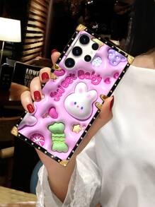 3D兔子图案防震长方形手机壳，兼容 4G/A14/A15/A22/A23/A24/A25/A32/A33/A34/A52/A53/A54/A55/A72/A73 5G、A38/A18/A78 5G/A98/A79 5G、C53/C55、Note12 Pro+ 5G/Note13 Pro、Y36 5G。图案表面覆盖有保护膜，使用前请撕掉。 - 粉色 - 查看 1