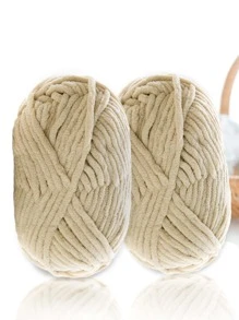 1 Miếng 50g Thủ công DIY Dệt kim 3.5MM Dày Sợi Icy Em bé Khăn quàng cổ Ở giữa Dày Sợi dây - Màu Khaki - Xem 1