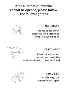 1把純色自動防紫外線太陽雨傘,折疊太陽傘 - 黑色 - 查看 5